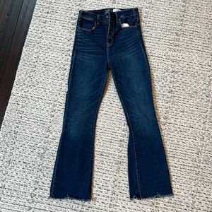 Abercrombie high rise ankle flare jeans